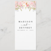 Rozen Pioen Roze Trouw Menu (Achterkant)