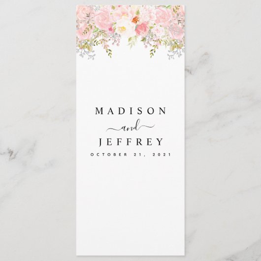 Rozen Pioen Roze Trouw Menu (Achterkant)