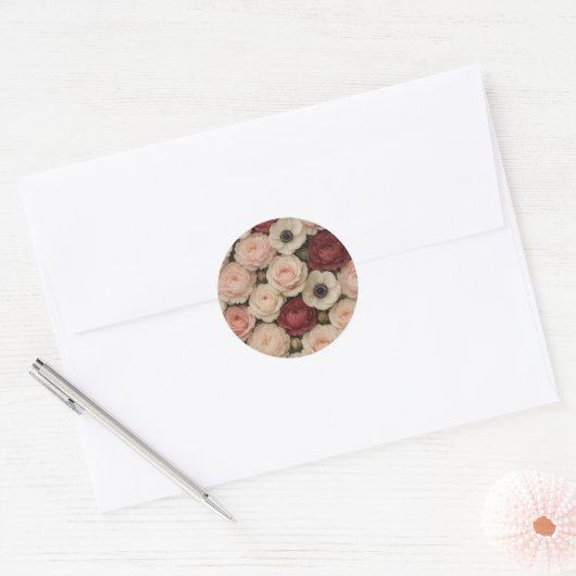 Rozen pioenen en anemonen Stickers (Envelop)