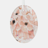 Rozen, pioenen en bladeren, waterverf. glas ornament (Voorkant links)