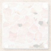 Rozen, pioenen en bladeren, waterverf. glazen onderzetter (Achterkant)