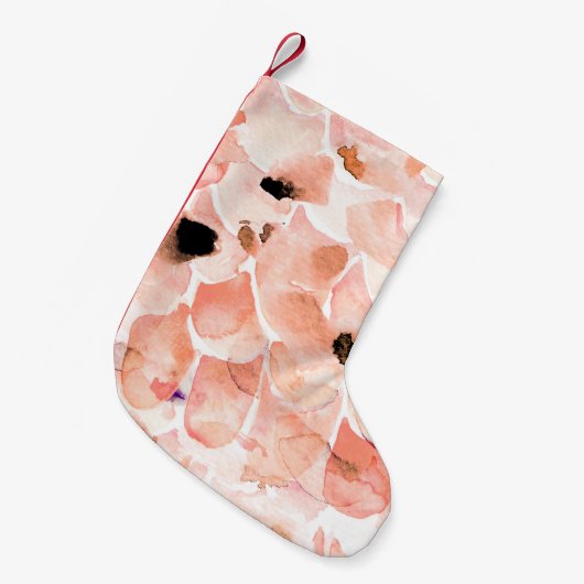 Rozen, pioenen en bladeren, waterverf. kleine kerstsok (Voorkant (Hangend))