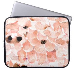 Rozen, pioenen en bladeren, waterverf. laptop sleeve