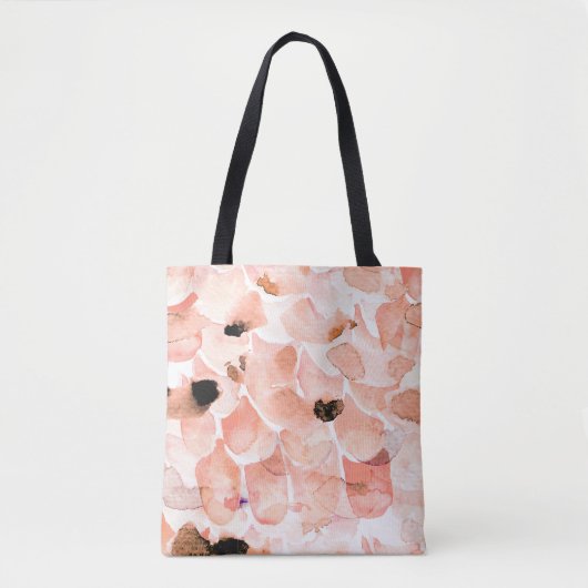 Rozen, pioenen en bladeren, waterverf. tote bag (Voorkant)