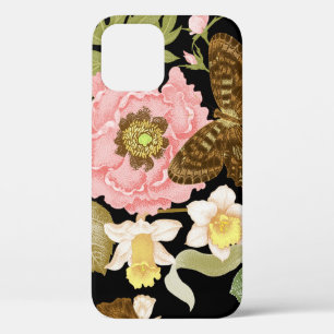  Rozen pioenen: zwart bloemmotief Case-Mate iPhone Case