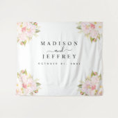 Rozen Pioenroze Trouwachtergrond Wandkleed (Voorkant (horizontaal))