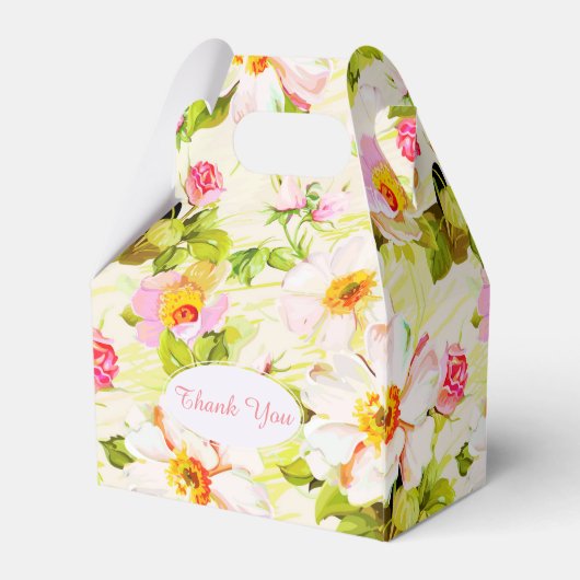 Rozen Pioenrozen 80e Verjaardag Dank u Favor Box Bedankdoosjes (Achterkant)