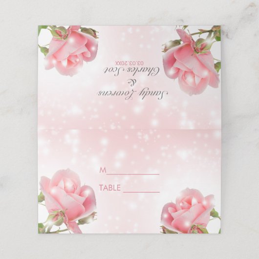 Rozen Plaatskaartje (Buitenkant ongevouwen)