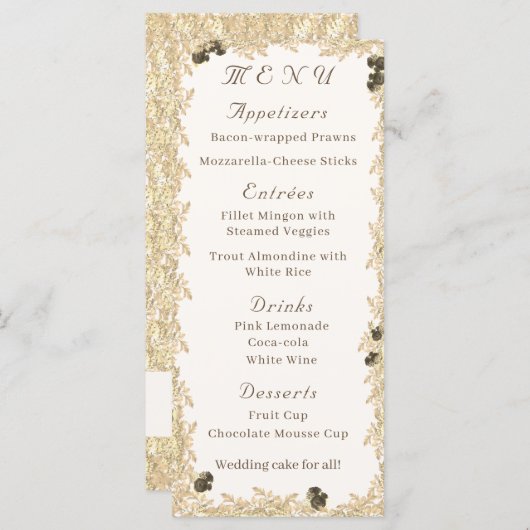  Rozen plat menu (Voorkant / Achterkant)