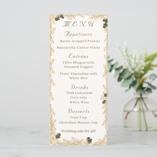  Rozen plat menu (Staand voorkant)