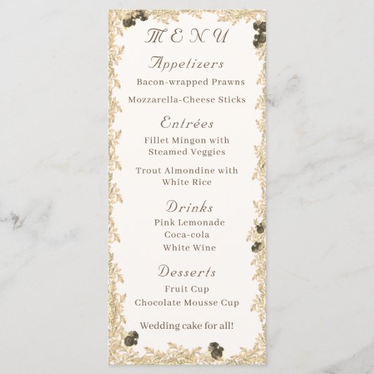  Rozen plat menu (Voorkant)