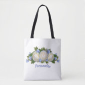 Rozen Plumbago Flower Bouquet Stylish personaliser Tote Bag (Voorkant)