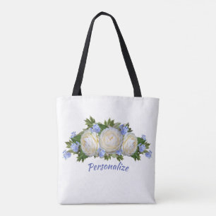Rozen Plumbago Flower Bouquet Stylish personaliser Tote Bag