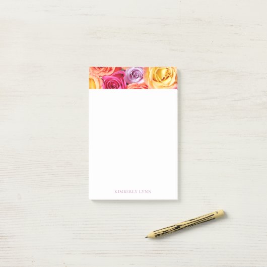 Rozen Post-it® Notes (Op bureau)