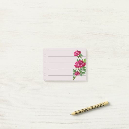Rozen Post-it® Notes (Op bureau)