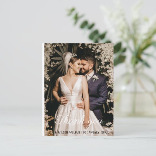 Rozen poster bruiloft dank u geweldig briefkaart (Staand voorkant)