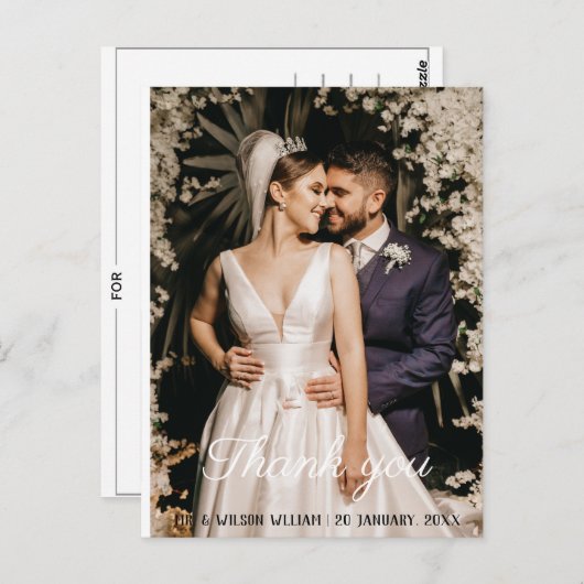 Rozen poster bruiloft dank u geweldig briefkaart (Voorkant / Achterkant)