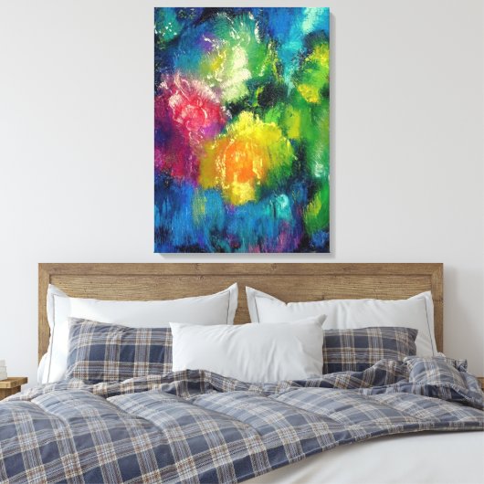 Rozen, prachtige kunstschilderkunst canvas afdruk (Insitu (Slaapkamer))