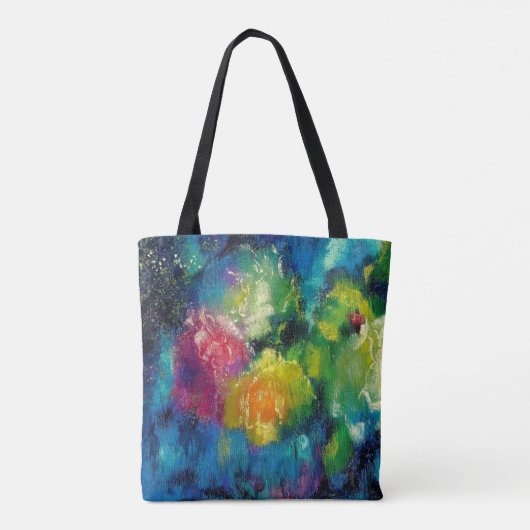Rozen, prachtige kunstschilderkunst tote bag (Achterkant)