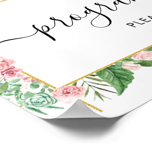 Rozen Programma's Neem A.u.b. Eén Bord Poster (Hoek)