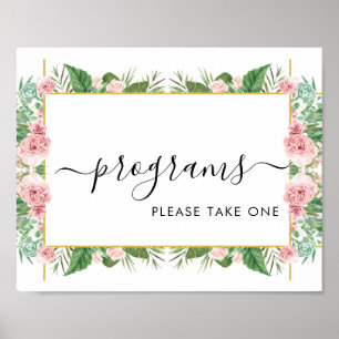 Rozen Programma's Neem Eén Bord Poster 