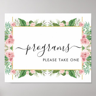 Rozen Programma's Neem Eén Bord Poster 