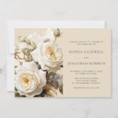  Rozen QR Code RSVP Bloemenbruiloft Kaart (Voorkant)