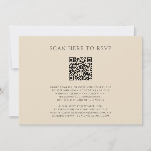  Rozen QR Code RSVP Bloemenbruiloft Kaart (Achterkant)