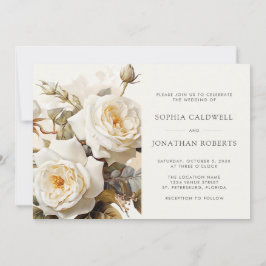 Rozen QR Code RSVP Bloemenbruiloft Kaart