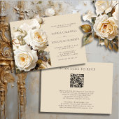  Rozen QR Code RSVP Bloemenbruiloft Kaart