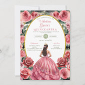 Rozen Quinceañera 15 Anos Bloemen Goud Kaart (Voorkant)