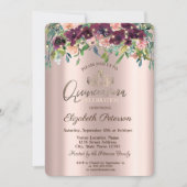 Rozen Quinceañera Kaart (Voorkant)