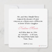 Rozen, Quinceanera, Sweet Sixteen, Uitnodiging (Achterkant)