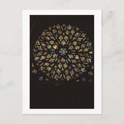 Rozen raam boven de westdeur, met scènes diepgaand briefkaart (Voorkant)