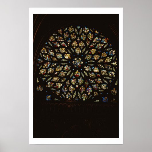 Rozen raam boven de westdeur, met scènes diepgaand poster (Voorkant)