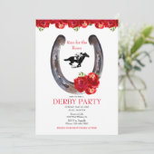 Rozen Race Paard Derby Party Kaart (Staand voorkant)