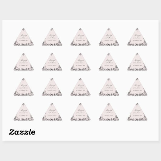 Rozen rand roze bruiloft stickers (Vel)
