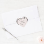  Rozen rand roze bruiloft stickers (Envelop)