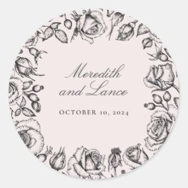 Rozen rand roze bruiloft stickers