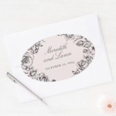 Rozen rand roze bruiloft stickers (Envelop)