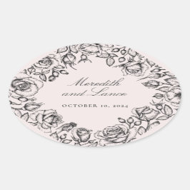  Rozen rand roze bruiloft stickers