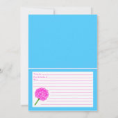 Rozen Recept Kaart Recept Bruids Douche Uitnodigin (Achterkant)