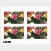 Rozen Rechthoekige Sticker (Vel)