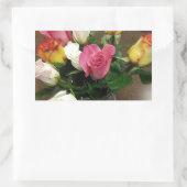 Rozen Rechthoekige Sticker (Tas)