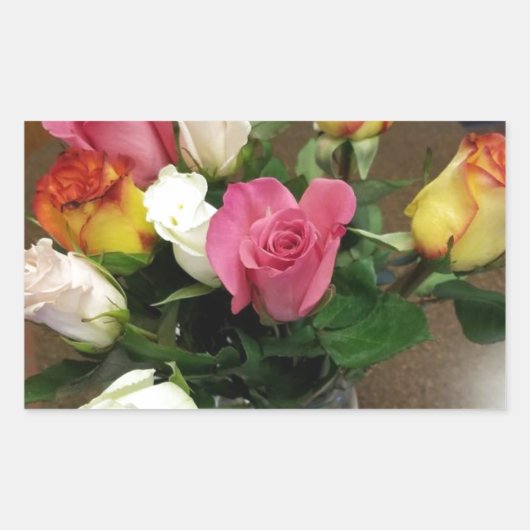 Rozen Rechthoekige Sticker (Voorkant)