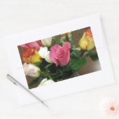 Rozen Rechthoekige Sticker (Envelop)