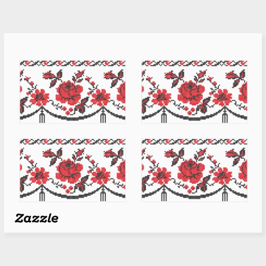 Rozen Rechthoekige Sticker (Vel)