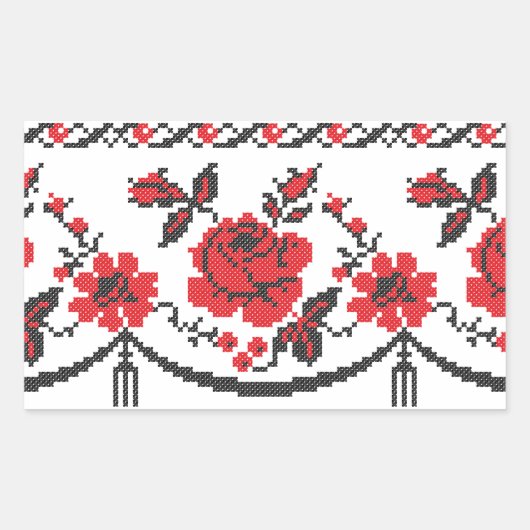 Rozen Rechthoekige Sticker (Voorkant)