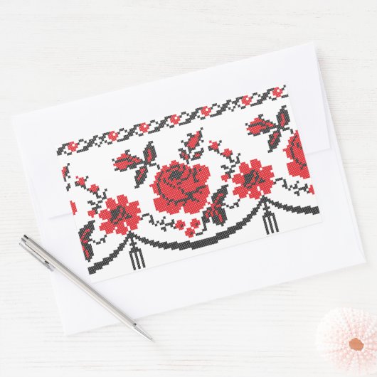 Rozen Rechthoekige Sticker (Envelop)