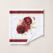 Rozen Red Gold Floral Butterfly Bad Handdoek (Wasdoekje)